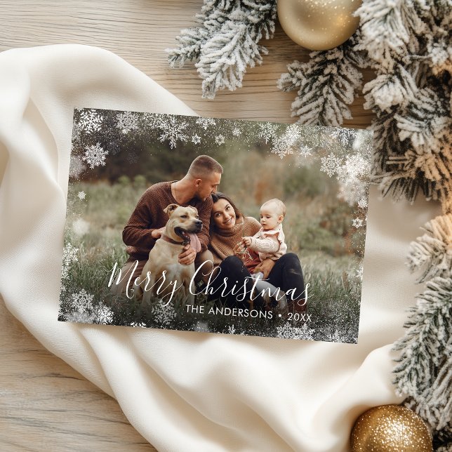 Cartes Pour Fêtes Annuelles Joyeux Noël Snowflakes (Créateur téléchargé)