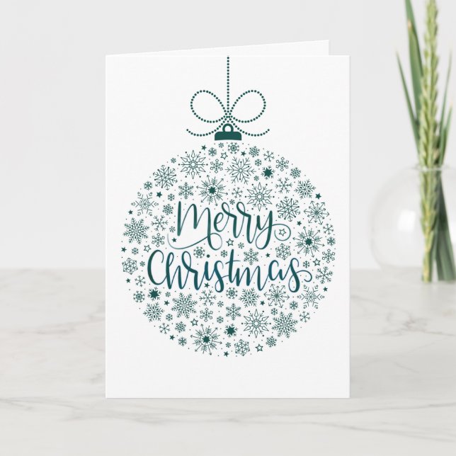 Cartes Pour Fêtes Annuelles Joyeux Noël Snowflakes Ball Décoration (Devant)