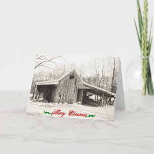 Cartes Pour Fêtes Annuelles Joyeux Noël Snowy Grange