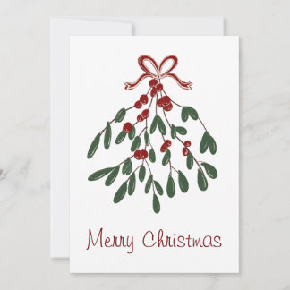 Cartes Pour Fêtes Annuelles Joyeux Noël sous le mistletoe