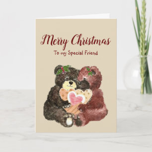 Cartes Pour Fêtes Annuelles Joyeux Noël Special Friend Best Gift Cute Bear