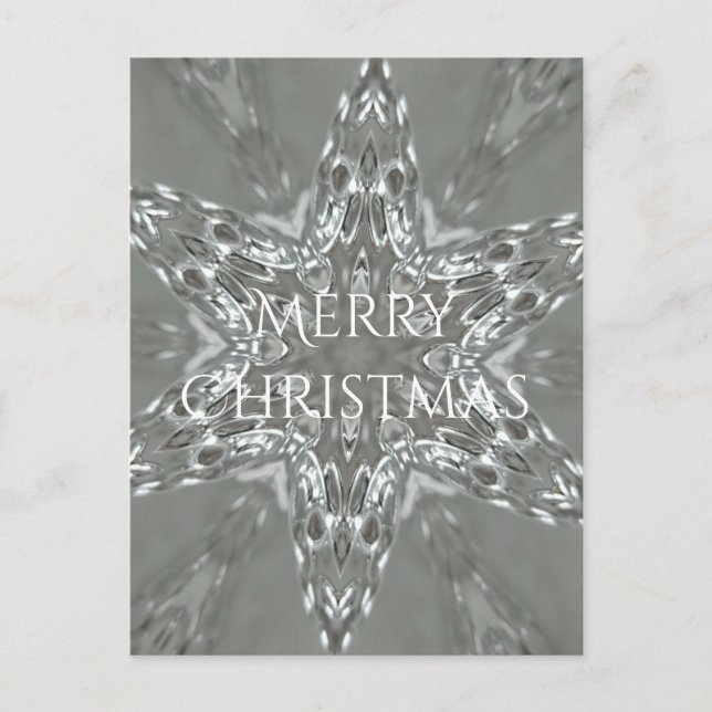 Cartes Pour Fêtes Annuelles Joyeux Noël Star Antique Silver Grey (Devant)