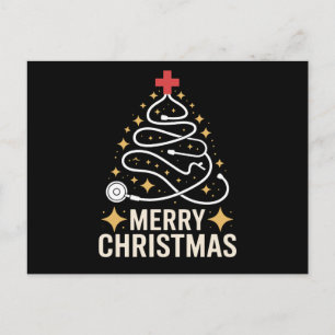 Cartes Pour Fêtes Annuelles Joyeux Noël Stéthoscope Arbre Infirmière Docteur X