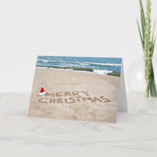Cartes Pour Fêtes Annuelles Joyeux Noël sur la plage