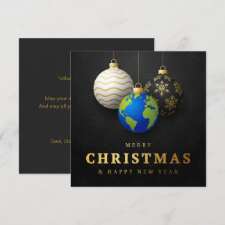 Cartes Pour Fêtes Annuelles Joyeux Noël sur mesure Nouvel An Baubles de la Ter