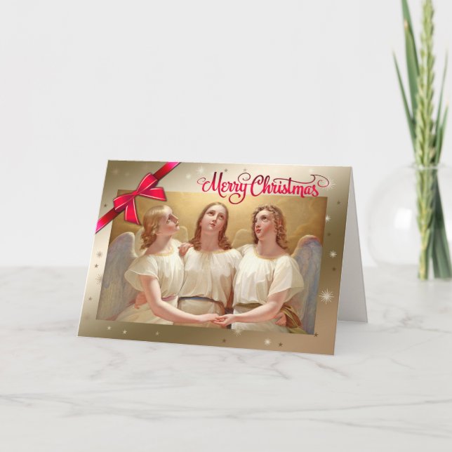 Cartes Pour Fêtes Annuelles Joyeux Noël. Tableau des anges de Noël (Devant)