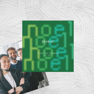 CARTES POUR FÊTES ANNUELLES JOYEUX NOEL TECH FONT PHOTO D'ENTREPRISE NOËL
