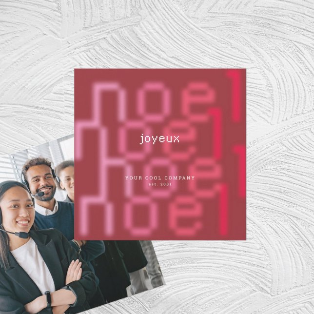 CARTES POUR FÊTES ANNUELLES JOYEUX NOEL TECH FONT PHOTO D'ENTREPRISE NOËL (Créateur téléchargé)