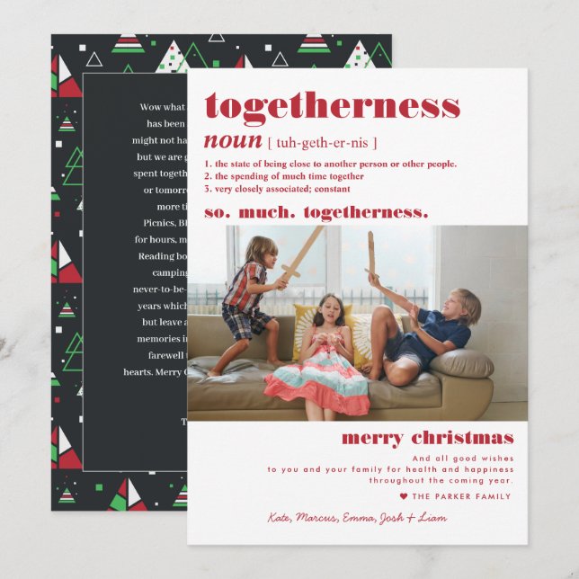 Cartes Pour Fêtes Annuelles Joyeux Noël | Telle est la définition de l'unicité (Devant / Derrière)