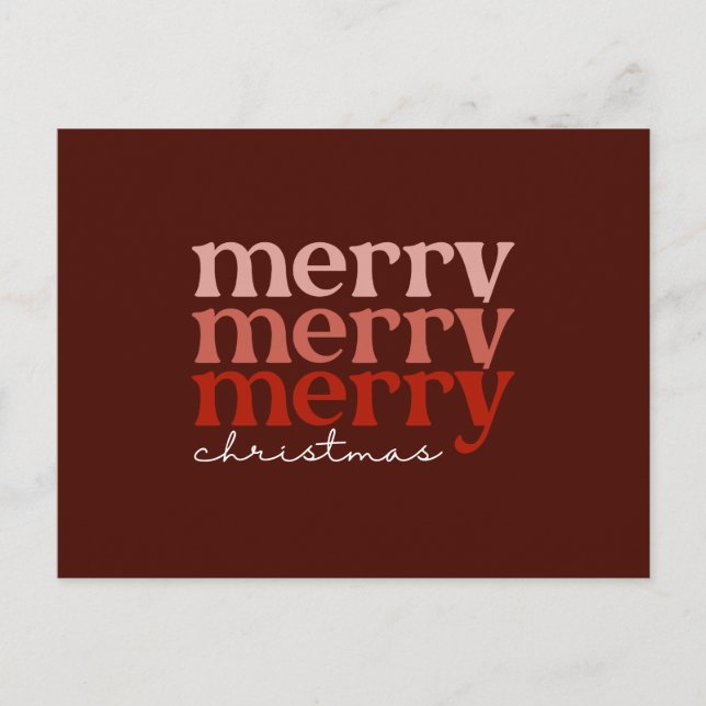 Cartes Pour Fêtes Annuelles Joyeux Noël Texte de voeux Rouge (Devant)