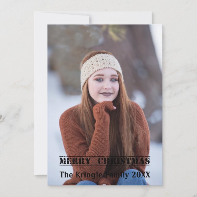 Cartes Pour Fêtes Annuelles Joyeux Noël Timbré (Devant)