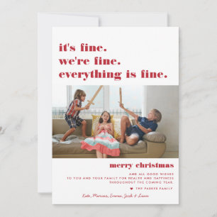 Cartes Pour Fêtes Annuelles Joyeux Noël Tout va bien Funny Holiday