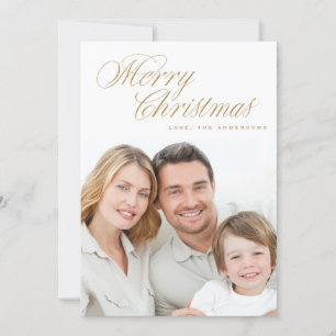 Cartes Pour Fêtes Annuelles Joyeux Noël traditionnel Faux Gold Photo