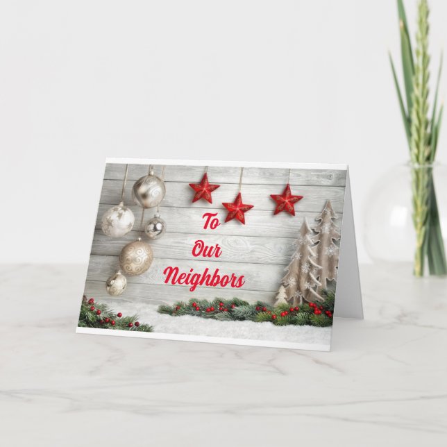 CARTES POUR FÊTES ANNUELLES JOYEUX NOËL/TRÈS HEUREUSE NOUVELLE ANNÉE *VOISINS* (Devant)