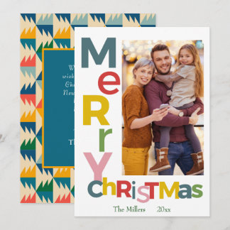 Cartes Pour Fêtes Annuelles Joyeux Noël Typographie Gras Colorée Photo