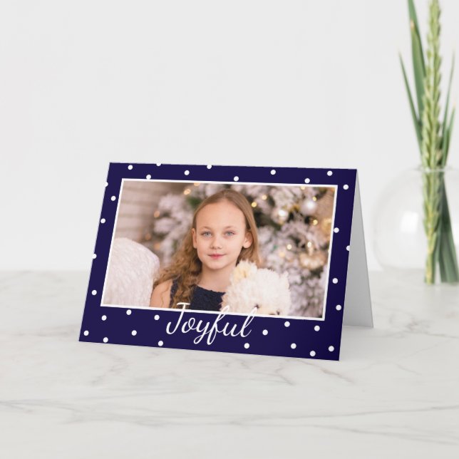 Cartes Pour Fêtes Annuelles Joyeux Noël Typographie moderne Photo personnalisé (Devant)