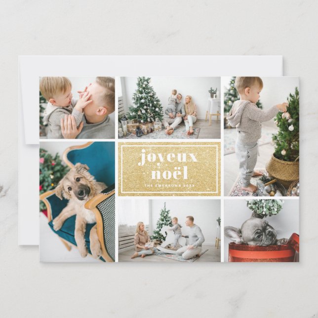 Cartes Pour Fêtes Annuelles Joyeux Noël Typographie Parties scintillant Photo  (Devant)