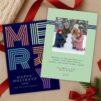 Cartes Pour Fêtes Annuelles Joyeux Noël Typographie Photo Colorée et Gras