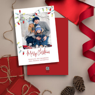 Cartes Pour Fêtes Annuelles Joyeux Noël Vacances mignonnes Festive String Ligh
