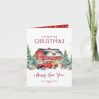 Joyeux Noël | Vacances Watercolor Red Truck