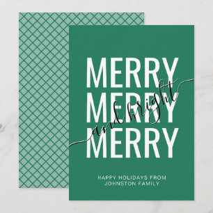 Cartes Pour Fêtes Annuelles Joyeux Noël vert clair à damiers vacances