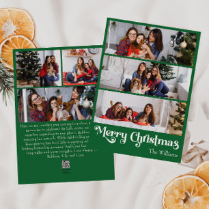 Cartes Pour Fêtes Annuelles Joyeux Noël Vert classique Vertical 6 Photo