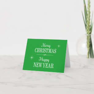 Cartes Pour Fêtes Annuelles Joyeux Noël vert et Bonne Année