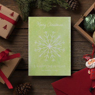 Cartes Pour Fêtes Annuelles Joyeux Noël vert Joyeux Nouvel An Feu de neige