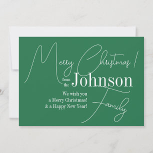 Cartes Pour Fêtes Annuelles Joyeux Noël vert moderne