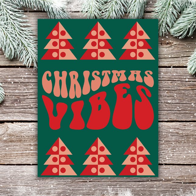 Cartes Pour Fêtes Annuelles Joyeux Noël Vibes Retro (Créateur téléchargé)