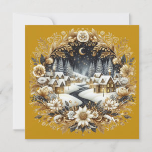 Cartes Pour Fêtes Annuelles Joyeux Noël & village d'hiver 