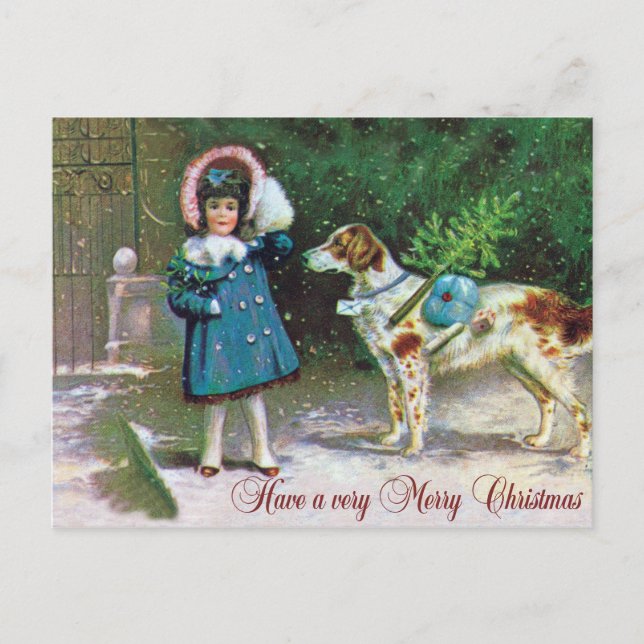 Cartes Pour Fêtes Annuelles Joyeux Noël Vintage (Devant)