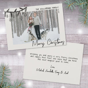 Cartes Pour Fêtes Annuelles Joyeux Noël Vintage Dessiné à la Main