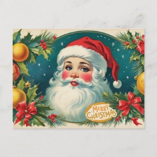 Cartes Pour Fêtes Annuelles Joyeux Noël Vintage Père Noël avec ornements