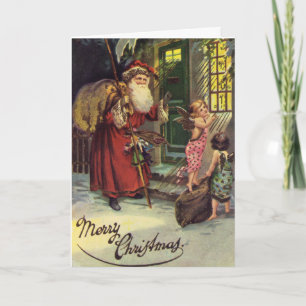 Cartes Pour Fêtes Annuelles Joyeux Noël, Vintage, Père Noël et Anges