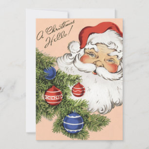 Cartes Pour Fêtes Annuelles Joyeux Noël vintage ! Père Noël jovial