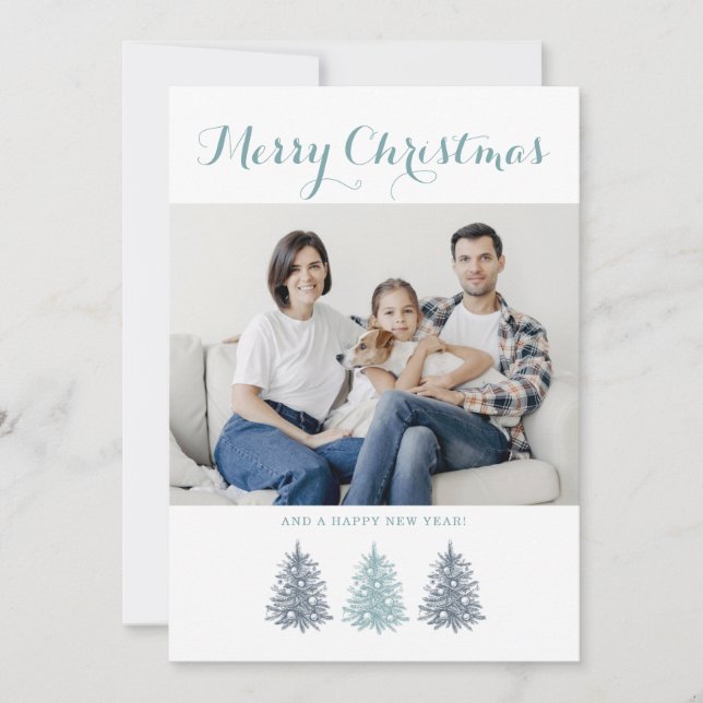 Cartes Pour Fêtes Annuelles Joyeux Noël Vintage Tree Photo (Devant)