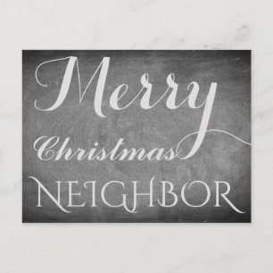 Cartes Pour Fêtes Annuelles Joyeux Noël Voisin Chalkboard Typographie