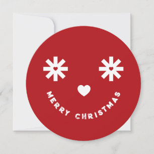 Cartes Pour Fêtes Annuelles Joyeux Noël Whimsical Funny Smiley Face Photo