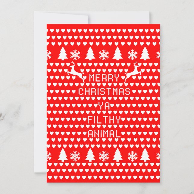 Cartes Pour Fêtes Annuelles Joyeux Noël Ya Filthy Animal (Devant)