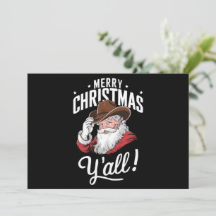Cartes Pour Fêtes Annuelles Joyeux Noël Y'all Country Cowboy Père Noël