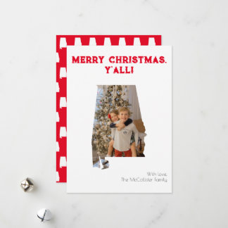 Cartes Pour Fêtes Annuelles Joyeux Noël Y'all Red Alabama State Photo