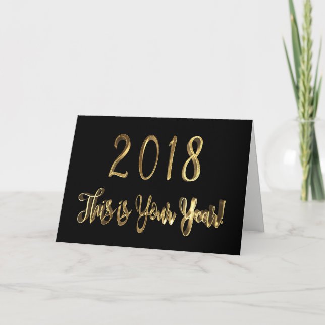 Cartes Pour Fêtes Annuelles Joyeux Nouvel An 2018 Citation Motivationnelle Bla (Devant)