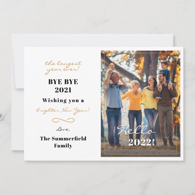 Cartes Pour Fêtes Annuelles Joyeux Nouvel An 2022 Hand Lettered Photo (Devant)