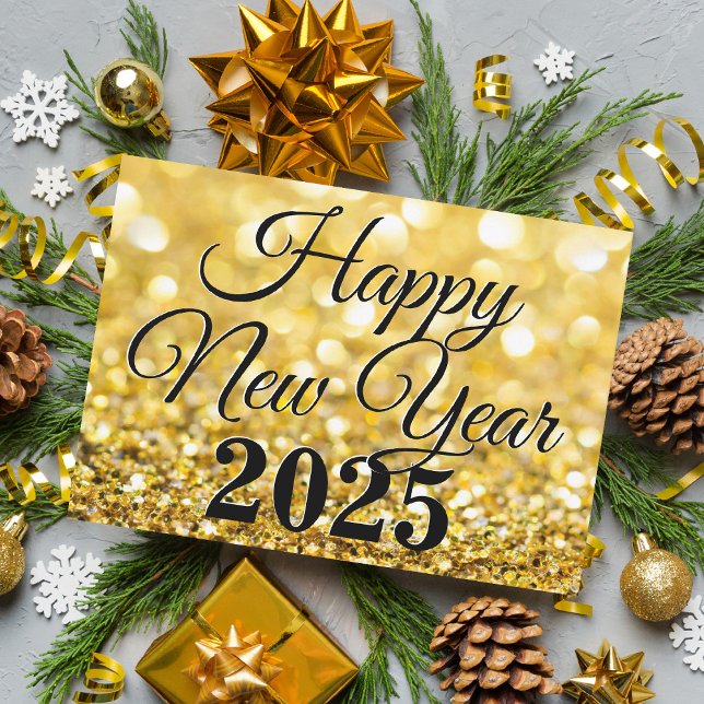 Cartes Pour Fêtes Annuelles Joyeux Nouvel An 2025 de l'entreprise Chic Gold (Créateur téléchargé)