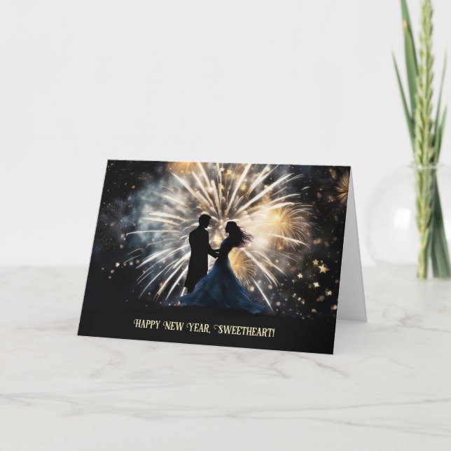 Cartes Pour Fêtes Annuelles Joyeux Nouvel An Amour Amoureux Romance (Devant)
