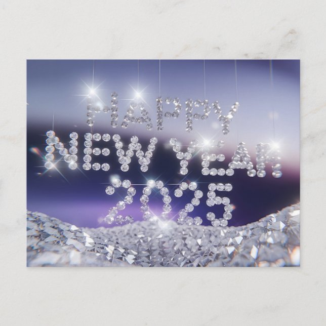 Cartes Pour Fêtes Annuelles Joyeux Nouvel An Diamond 2025 (Devant)
