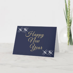 Cartes Pour Fêtes Annuelles Joyeux Nouvel An Élégant Éclairage Bleu