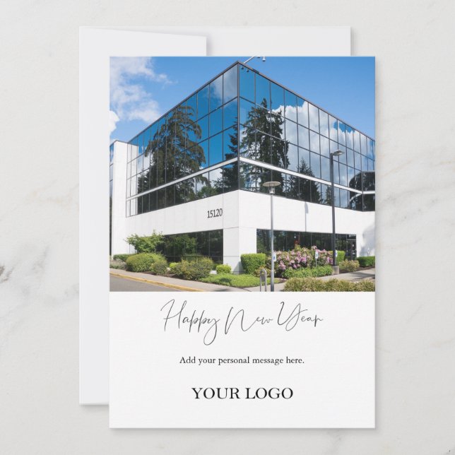 Cartes Pour Fêtes Annuelles Joyeux Nouvel An Entreprise Moderne (Devant)