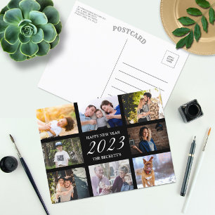 Cartes Pour Fêtes Annuelles Joyeux Nouvel An Moderne 8 Collage photo